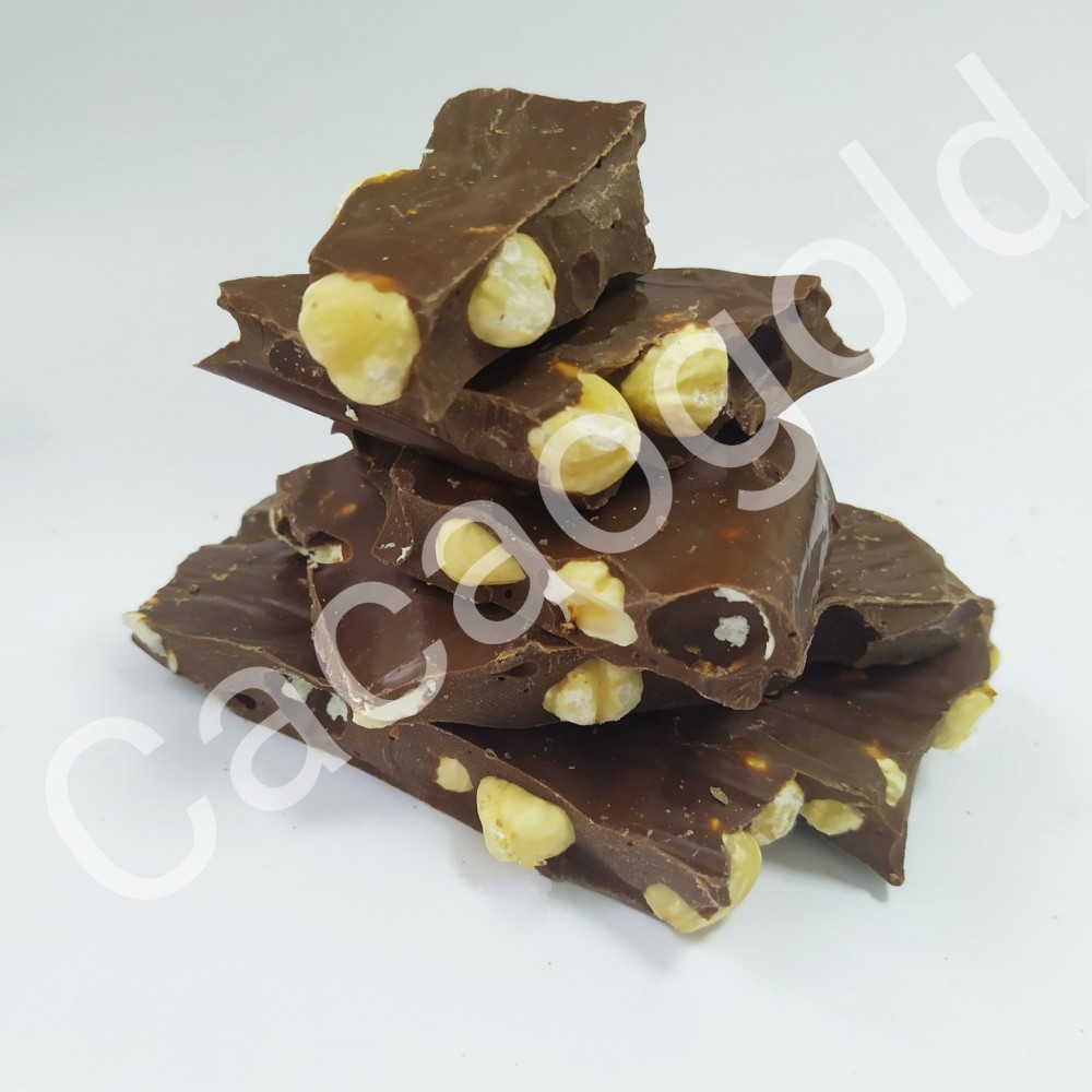 Крафтовый шоколад молочный с лесным орехом, ТМ CacaoGold